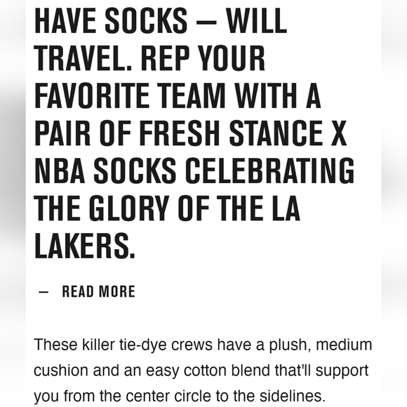 NWT Men's Los Angeles Lakers Tie Dye Stance Crew Socks - Picture 14 of 15